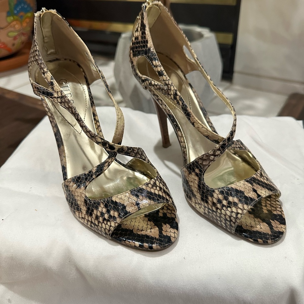 Guess snake print heels - great for a night out in the town